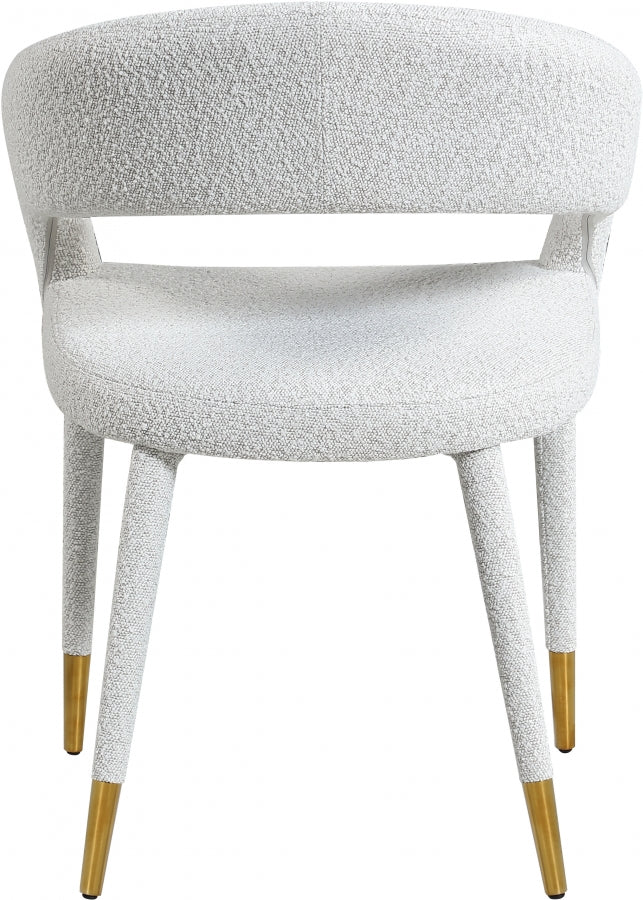 Destiny Boucle Fabric Upholstered Dining Chair in Cream - 539Cream-C
