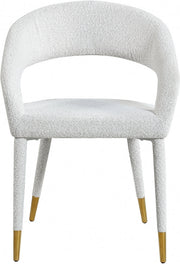 Destiny Boucle Fabric Upholstered Dining Chair in Cream - 539Cream-C