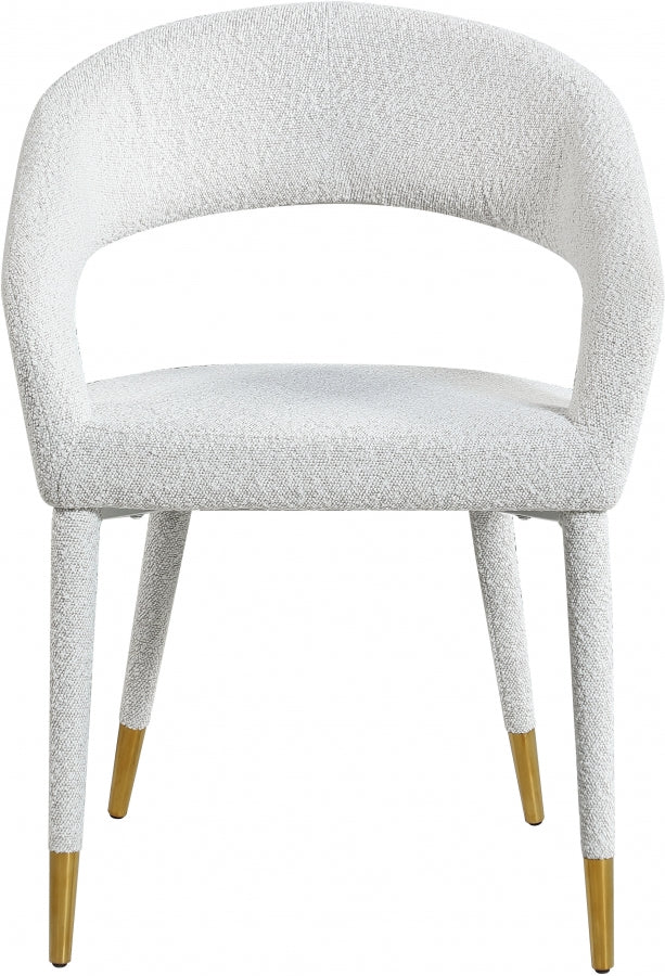 Destiny Boucle Fabric Upholstered Dining Chair in Cream - 539Cream-C