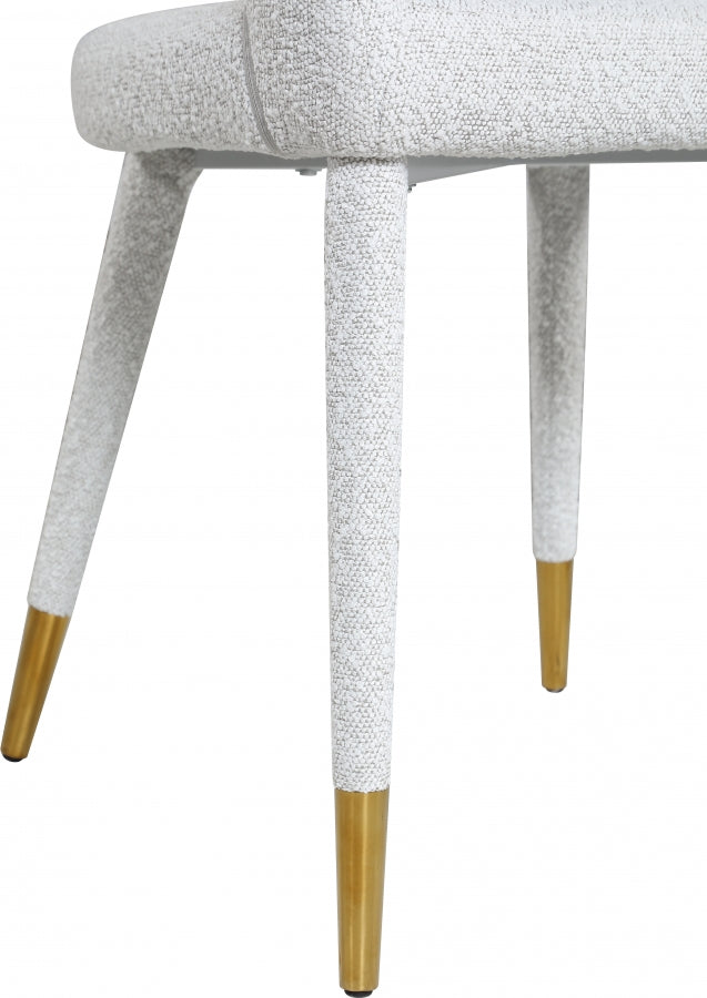 Destiny Boucle Fabric Upholstered Dining Chair in Cream - 539Cream-C