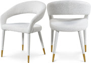 Destiny Boucle Fabric Upholstered Dining Chair in Cream - 539Cream-C