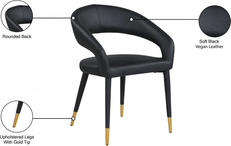 Destiny Vegan Leather Upholstered Dining Chair in Black - 538Black-C