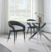 Destiny Vegan Leather Upholstered Dining Chair in Black - 538Black-C