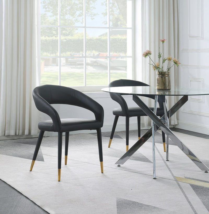 Destiny Vegan Leather Upholstered Dining Chair in Black - 538Black-C