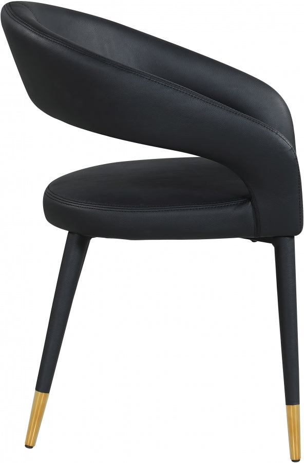 Destiny Vegan Leather Upholstered Dining Chair in Black - 538Black-C