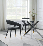 Destiny Vegan Leather Upholstered Dining Chair in Black - 538Black-C