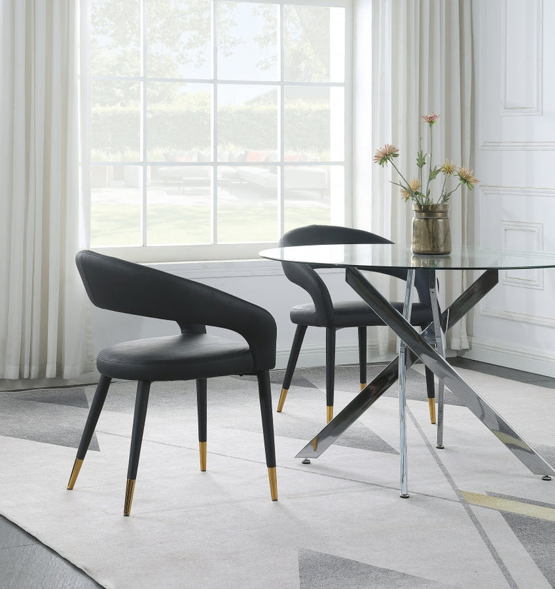 Destiny Vegan Leather Upholstered Dining Chair in Black - 538Black-C
