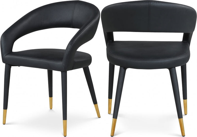 Destiny Vegan Leather Upholstered Dining Chair in Black - 538Black-C