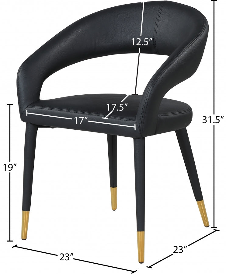 Destiny Vegan Leather Upholstered Dining Chair in Black - 538Black-C
