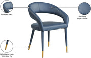 Destiny Vegan Leather Upholstered Dining Chair in Blue - 538Navy-C