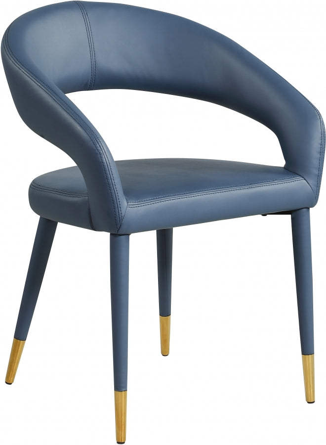 Destiny Vegan Leather Upholstered Dining Chair in Blue - 538Navy-C