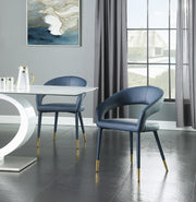 Destiny Vegan Leather Upholstered Dining Chair in Blue - 538Navy-C