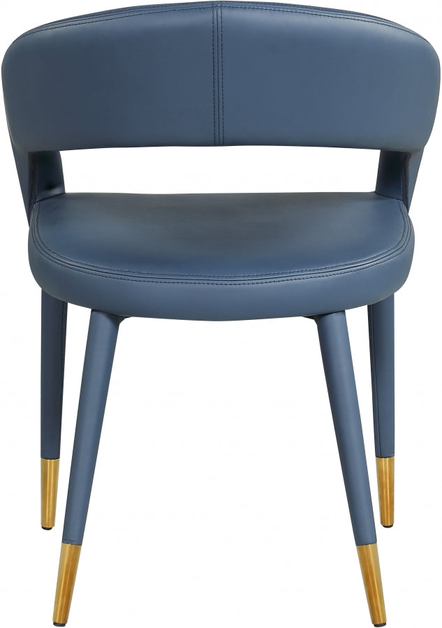 Destiny Vegan Leather Upholstered Dining Chair in Blue - 538Navy-C