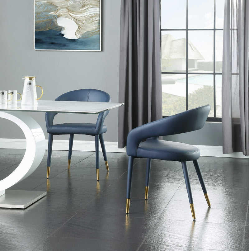 Destiny Vegan Leather Upholstered Dining Chair in Blue - 538Navy-C