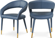 Destiny Vegan Leather Upholstered Dining Chair in Blue - 538Navy-C