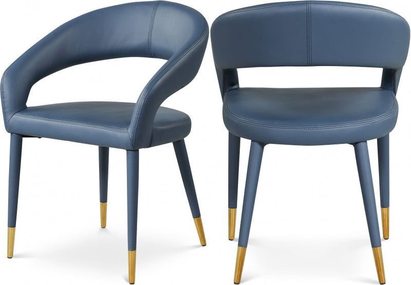 Destiny Vegan Leather Upholstered Dining Chair in Blue - 538Navy-C