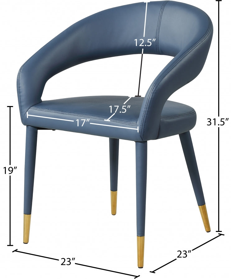 Destiny Vegan Leather Upholstered Dining Chair in Blue - 538Navy-C