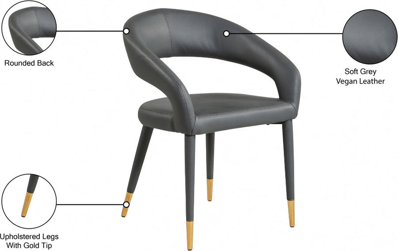 Destiny Vegan Leather Upholstered Dining Chair in Grey - 538Grey-C