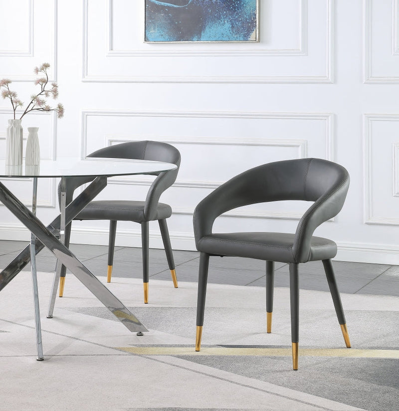 Destiny Vegan Leather Upholstered Dining Chair in Grey - 538Grey-C