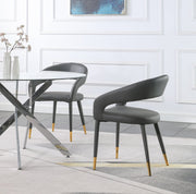 Destiny Vegan Leather Upholstered Dining Chair in Grey - 538Grey-C