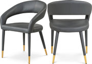 Destiny Vegan Leather Upholstered Dining Chair in Grey - 538Grey-C