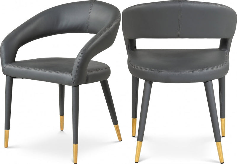 Destiny Vegan Leather Upholstered Dining Chair in Grey - 538Grey-C