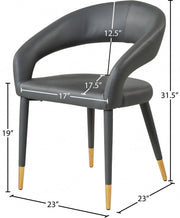 Destiny Vegan Leather Upholstered Dining Chair in Grey - 538Grey-C