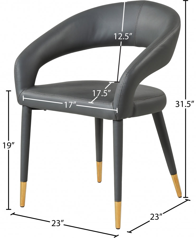 Destiny Vegan Leather Upholstered Dining Chair in Grey - 538Grey-C