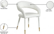 Destiny Vegan Leather Upholstered Dining Chair in White - 538White-C