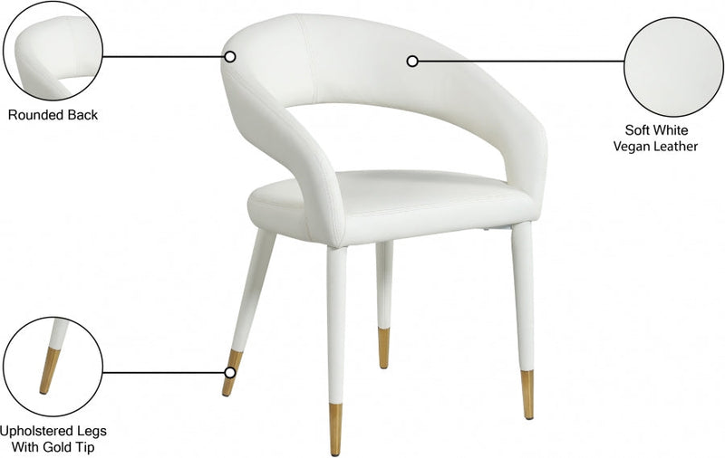 Destiny Vegan Leather Upholstered Dining Chair in White - 538White-C