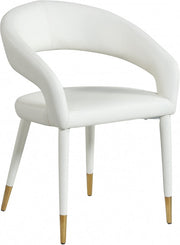 Destiny Vegan Leather Upholstered Dining Chair in White - 538White-C