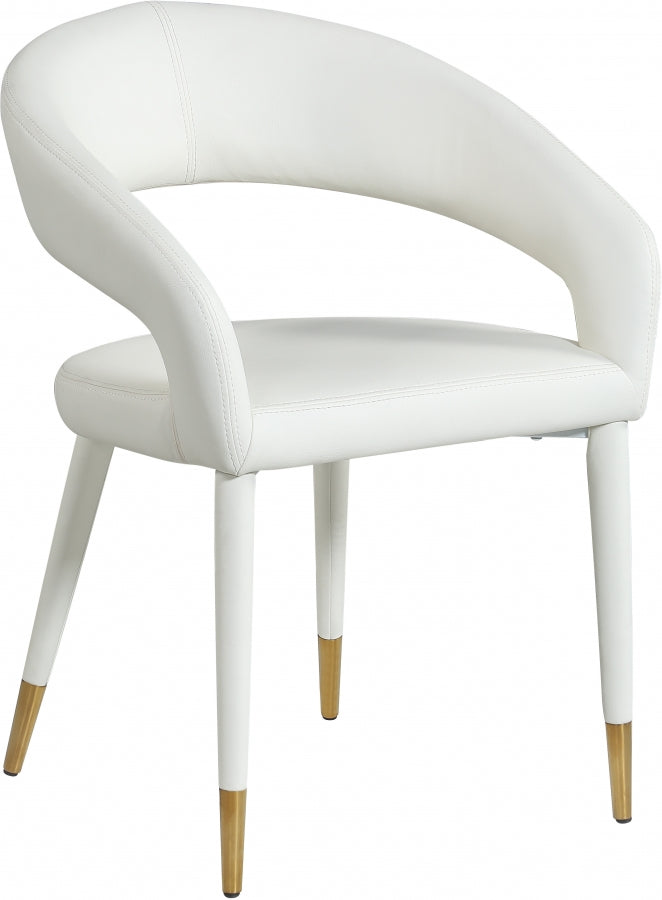 Destiny Vegan Leather Upholstered Dining Chair in White - 538White-C