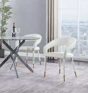 Destiny Vegan Leather Upholstered Dining Chair in White - 538White-C