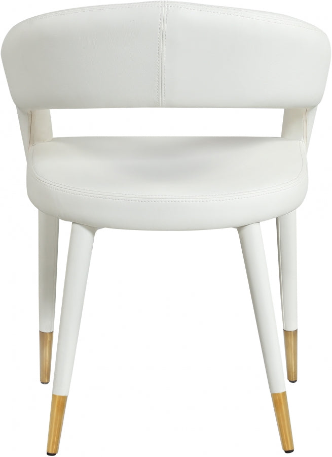Destiny Vegan Leather Upholstered Dining Chair in White - 538White-C