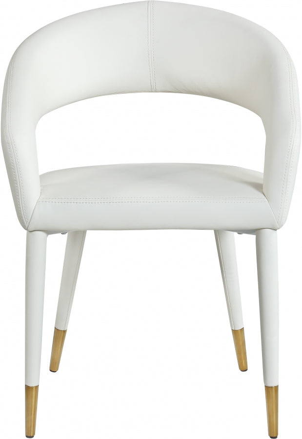 Destiny Vegan Leather Upholstered Dining Chair in White - 538White-C