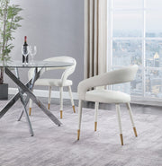 Destiny Vegan Leather Upholstered Dining Chair in White - 538White-C