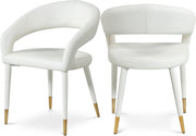 Destiny Vegan Leather Upholstered Dining Chair in White - 538White-C