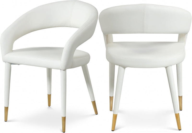 Destiny Vegan Leather Upholstered Dining Chair in White - 538White-C