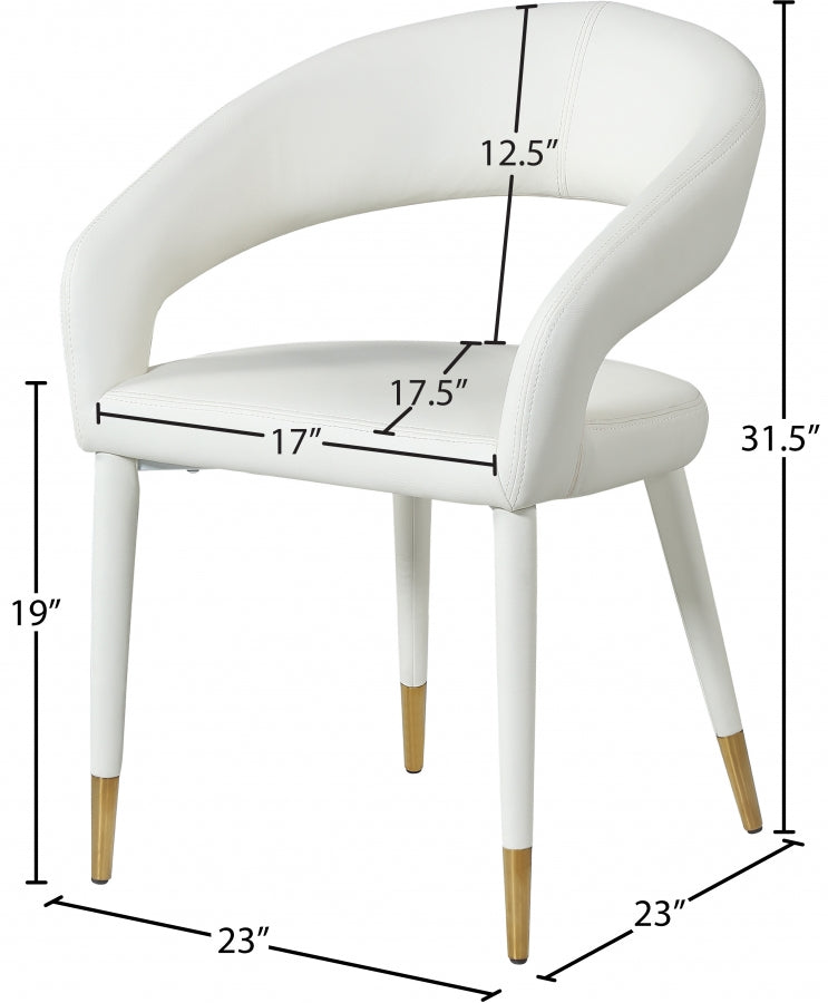 Destiny Vegan Leather Upholstered Dining Chair in White - 538White-C