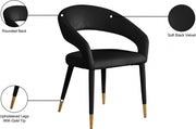 Destiny Velvet Upholstered Dining Chair in Black - 537Black-C