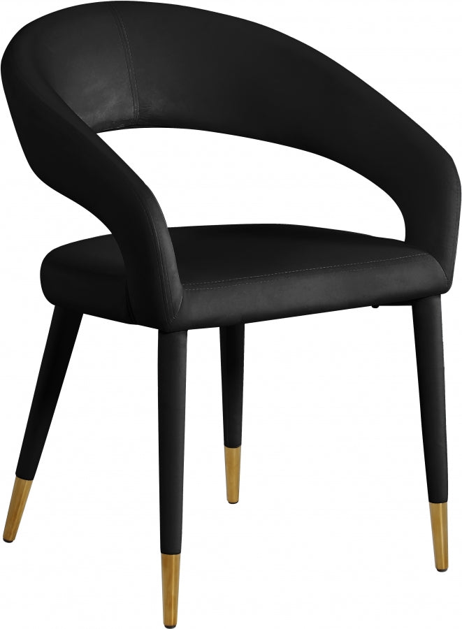 Destiny Velvet Upholstered Dining Chair in Black - 537Black-C