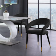 Destiny Velvet Upholstered Dining Chair in Black - 537Black-C