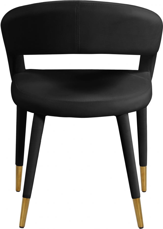 Destiny Velvet Upholstered Dining Chair in Black - 537Black-C
