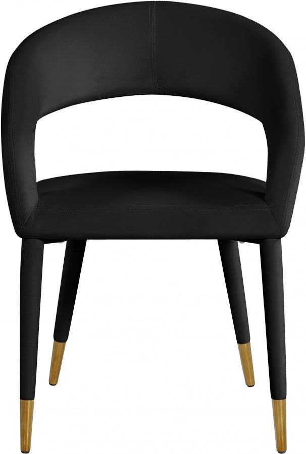 Destiny Velvet Upholstered Dining Chair in Black - 537Black-C