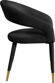 Destiny Velvet Upholstered Dining Chair in Black - 537Black-C