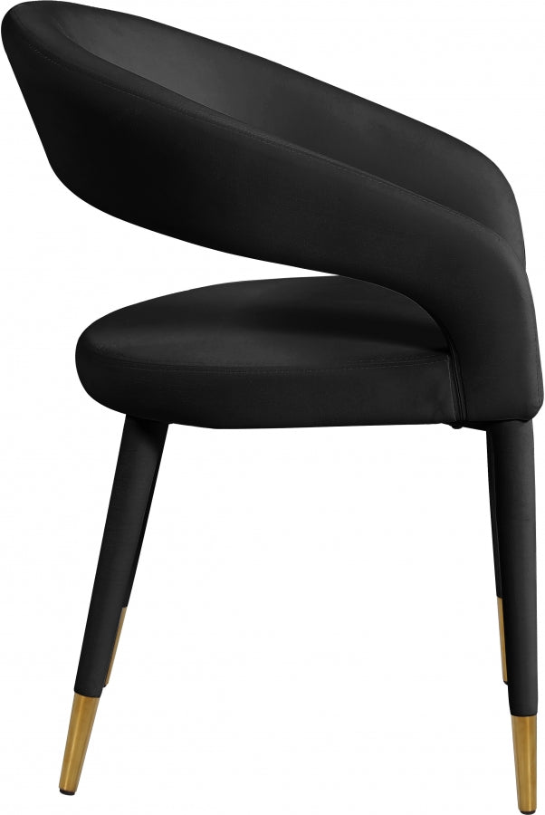 Destiny Velvet Upholstered Dining Chair in Black - 537Black-C