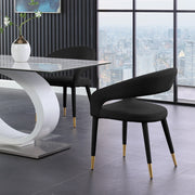 Destiny Velvet Upholstered Dining Chair in Black - 537Black-C