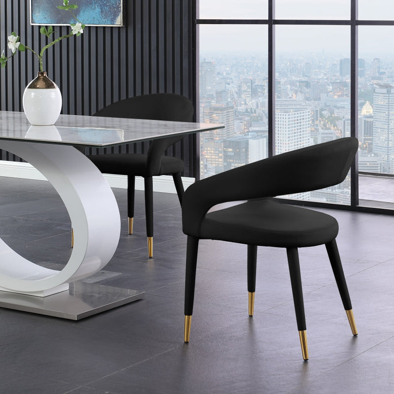Destiny Velvet Upholstered Dining Chair in Black - 537Black-C