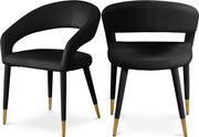 Destiny Velvet Upholstered Dining Chair in Black - 537Black-C