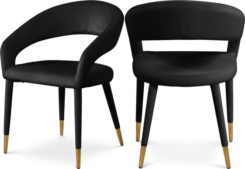 Destiny Velvet Upholstered Dining Chair in Black - 537Black-C